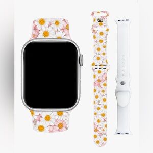 Floral Smartwatch Band with White Strap